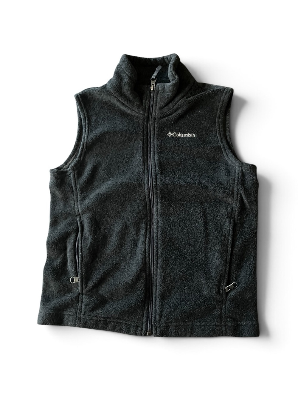 Columbia Youth Fleece Vest Charcoal Full Zip Size S (8)